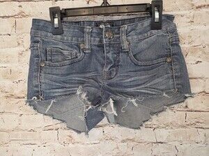 Rock Premium Shorts Size 25 Y2K Cut Off Shorts Junior Vintage Shorts